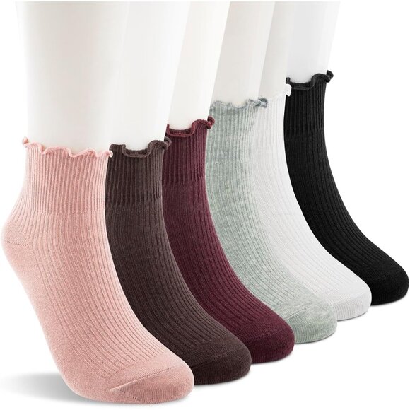 Cotton Short Socks Women Cute Ruffle Ankle Socks Ladies Thin Frilly Girl - Picture 1 of 5